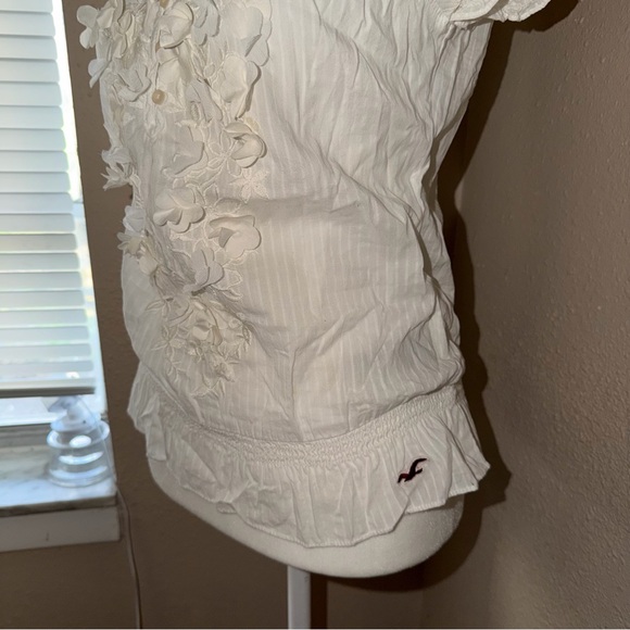 Vintage Y2K Hollister 2000s Babydoll Milkmaid Henley Top - Picture 3 of 6